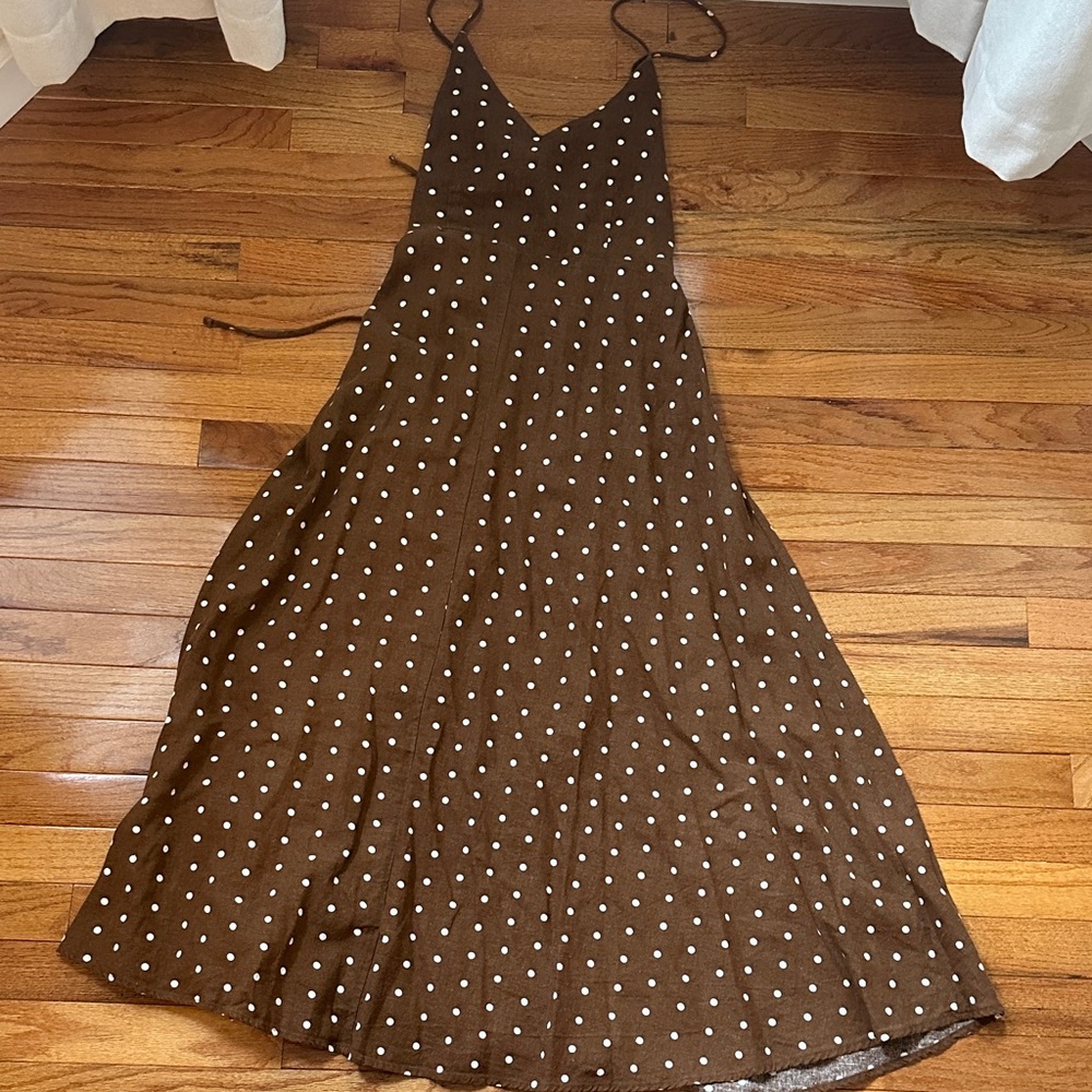 A New Day Brown Polka Dot Maxi Dress